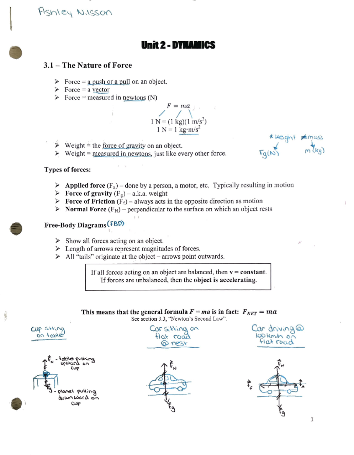 physics grade 11 unit 8 fluid dynamics