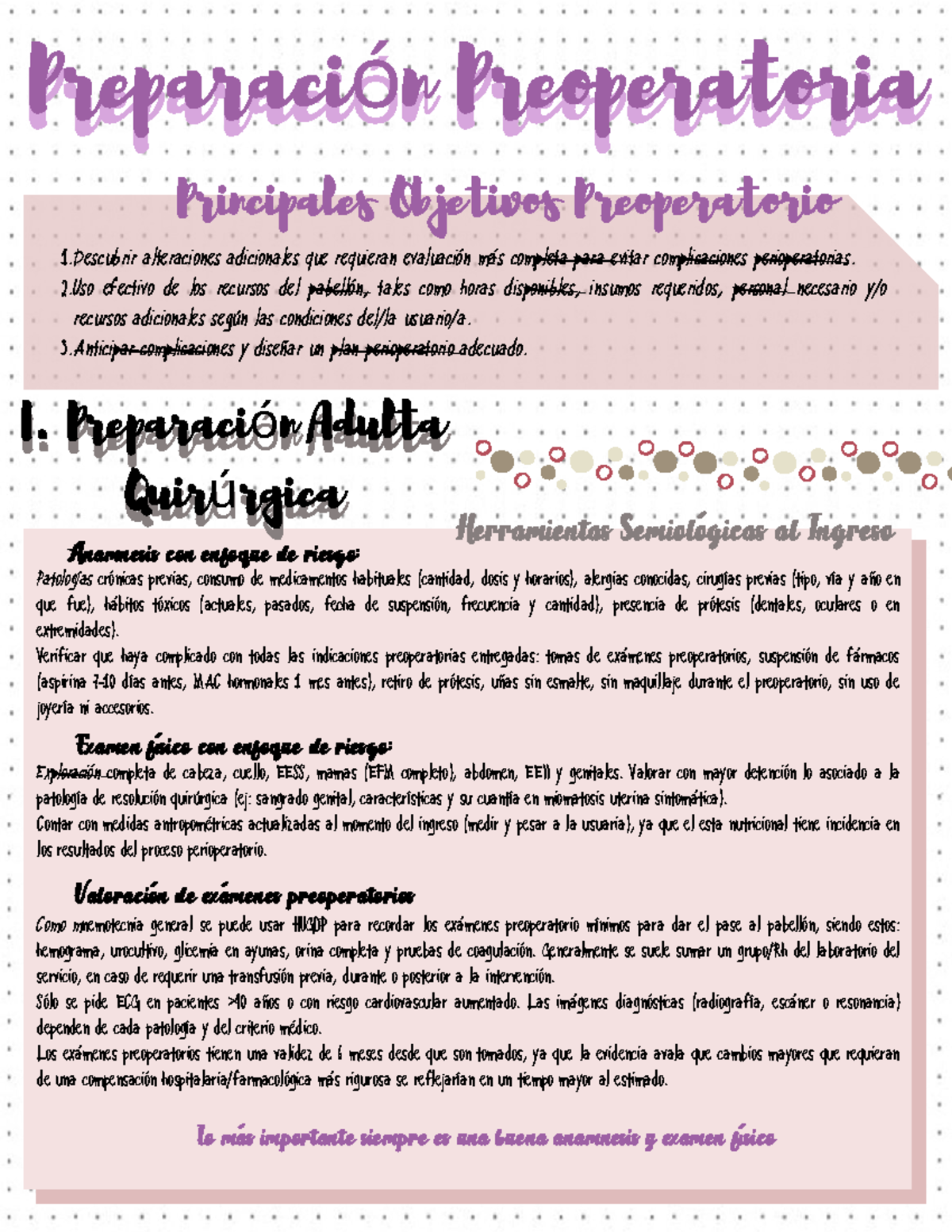 Preparación Preoperatoria - Valoración de exámenes preoperatorios Como ...