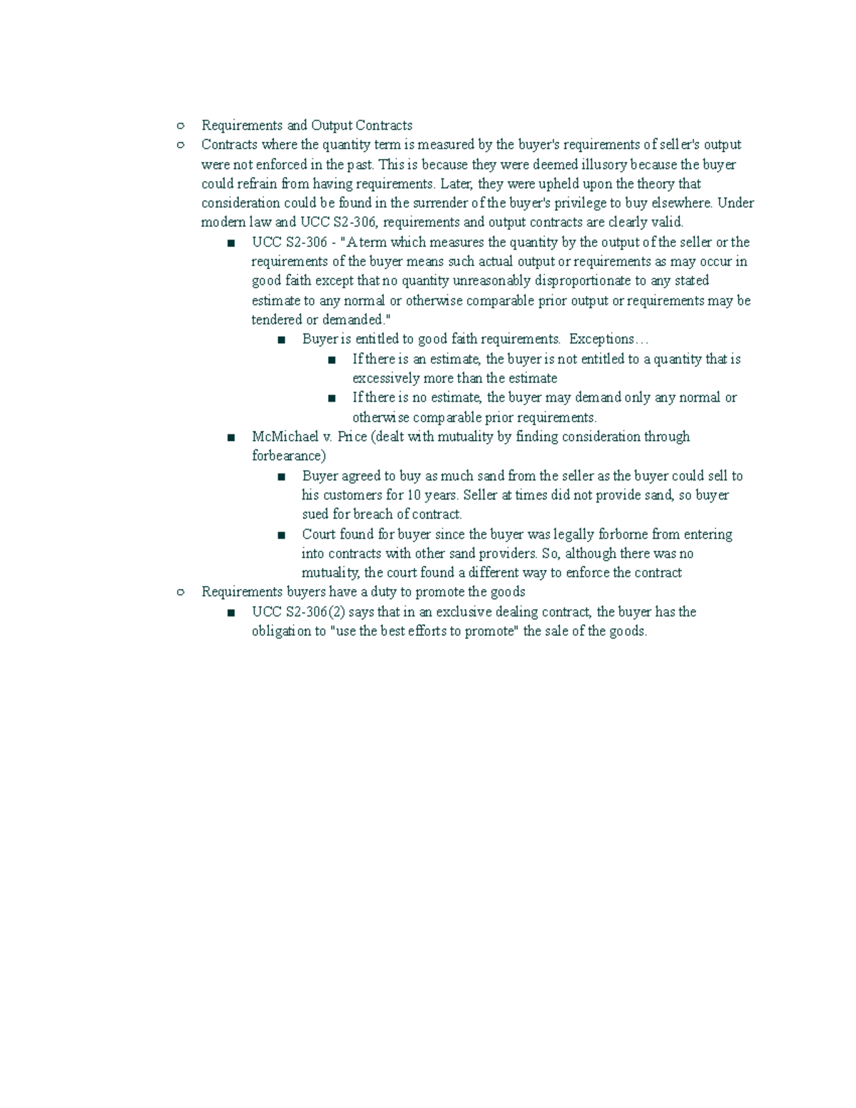 Requirements and Output Contracts - This is because they were deemed ...