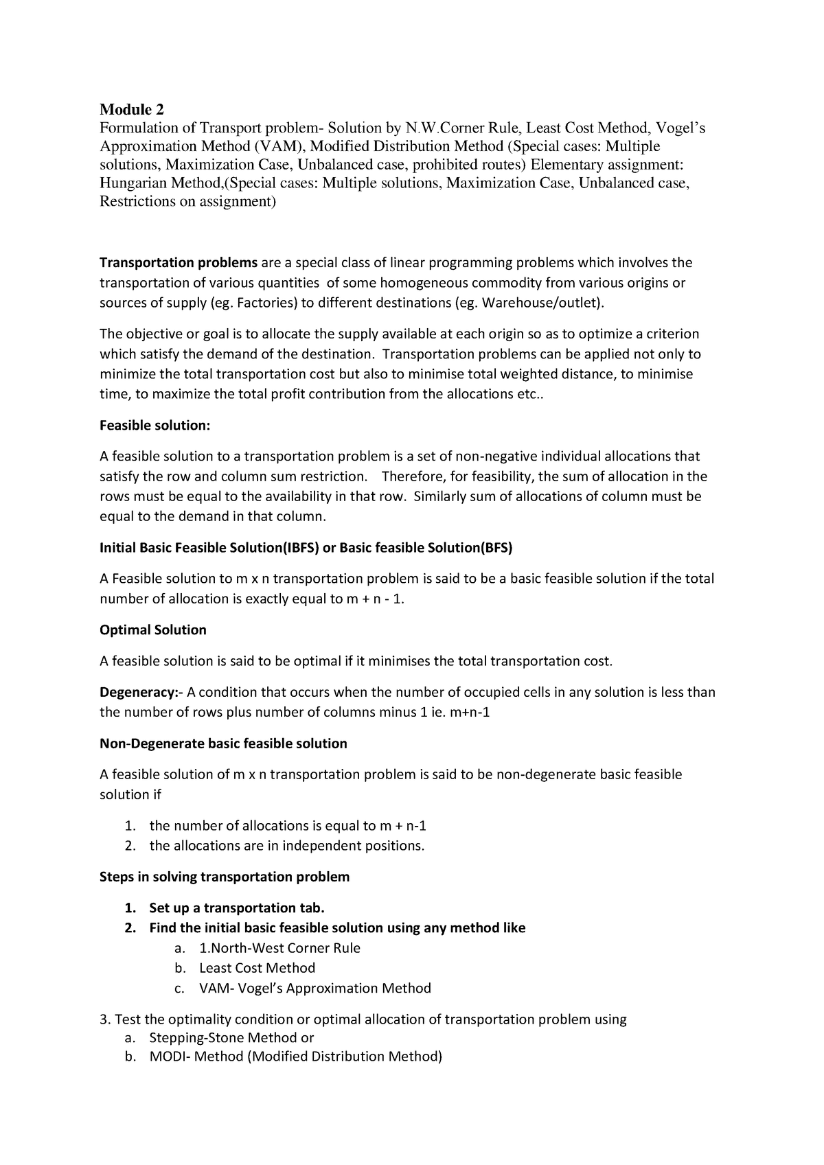 1-qt-module-2-notes-module-2-formulation-of-transport-problem-solution-by-n-w-rule-least