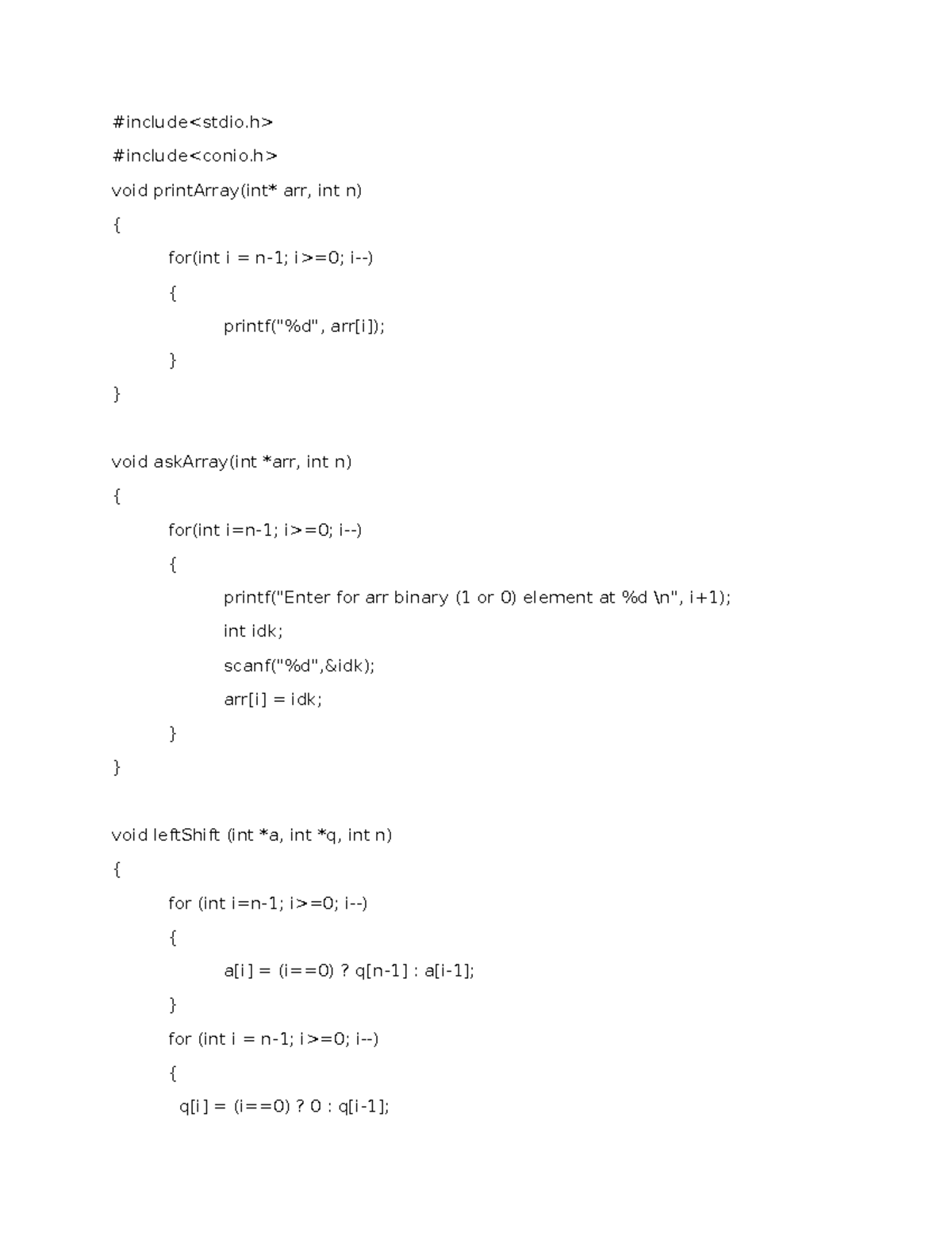 Unsigned division - Note - #include #include void printArray(int* arr ...