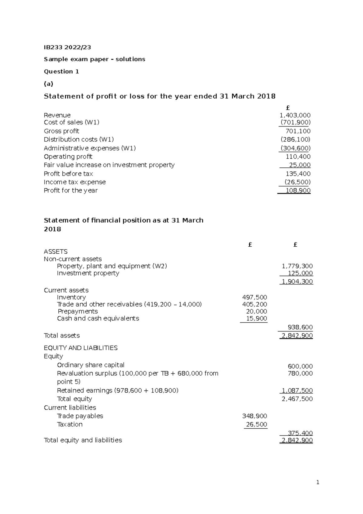 Sample exam paper solutions - IB233 2022/ Sample exam paper – solutions ...