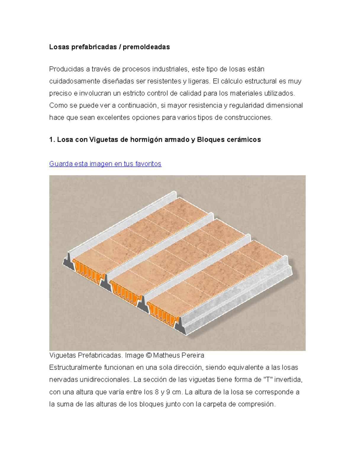 Losas prefabricadas - fabricacion - Losas prefabricadas / premoldeadas ...