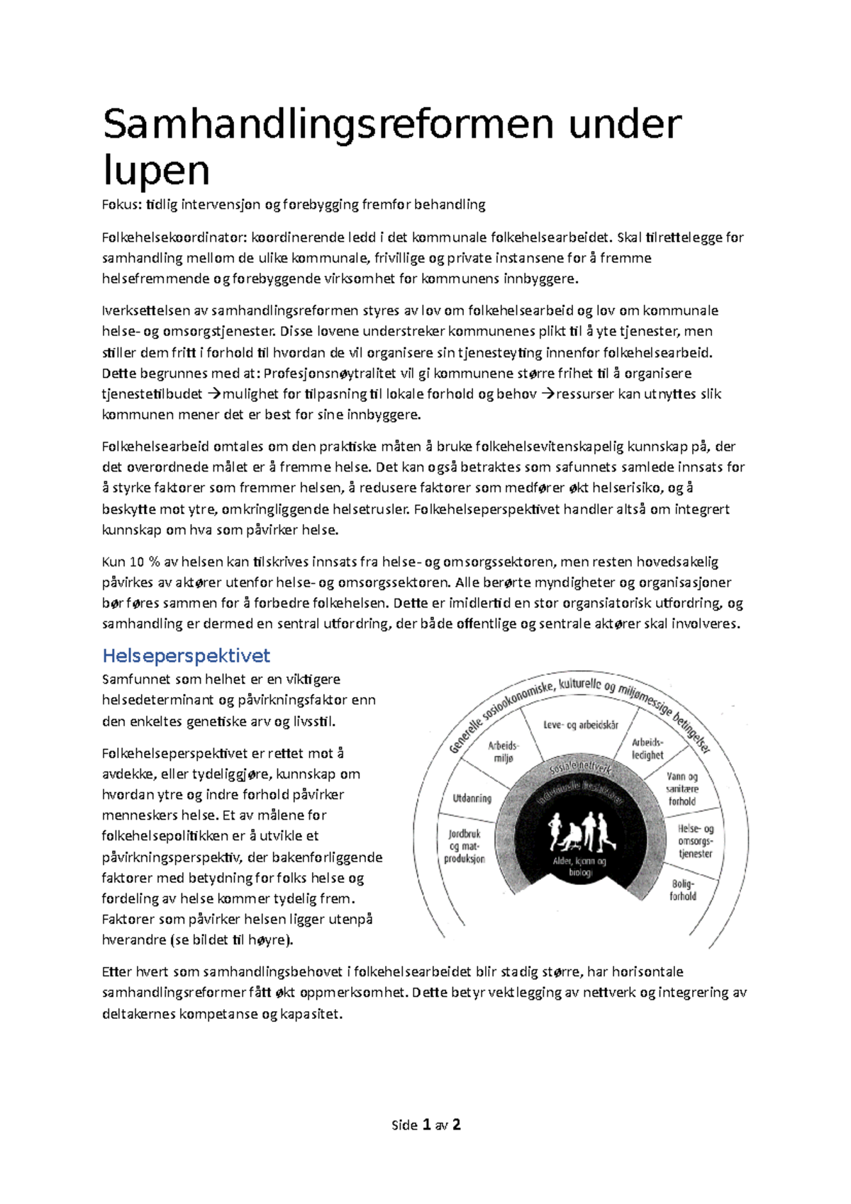 Samhandlingsreformen Under Lupen - Samhandlingsreformen Under Lupen ...