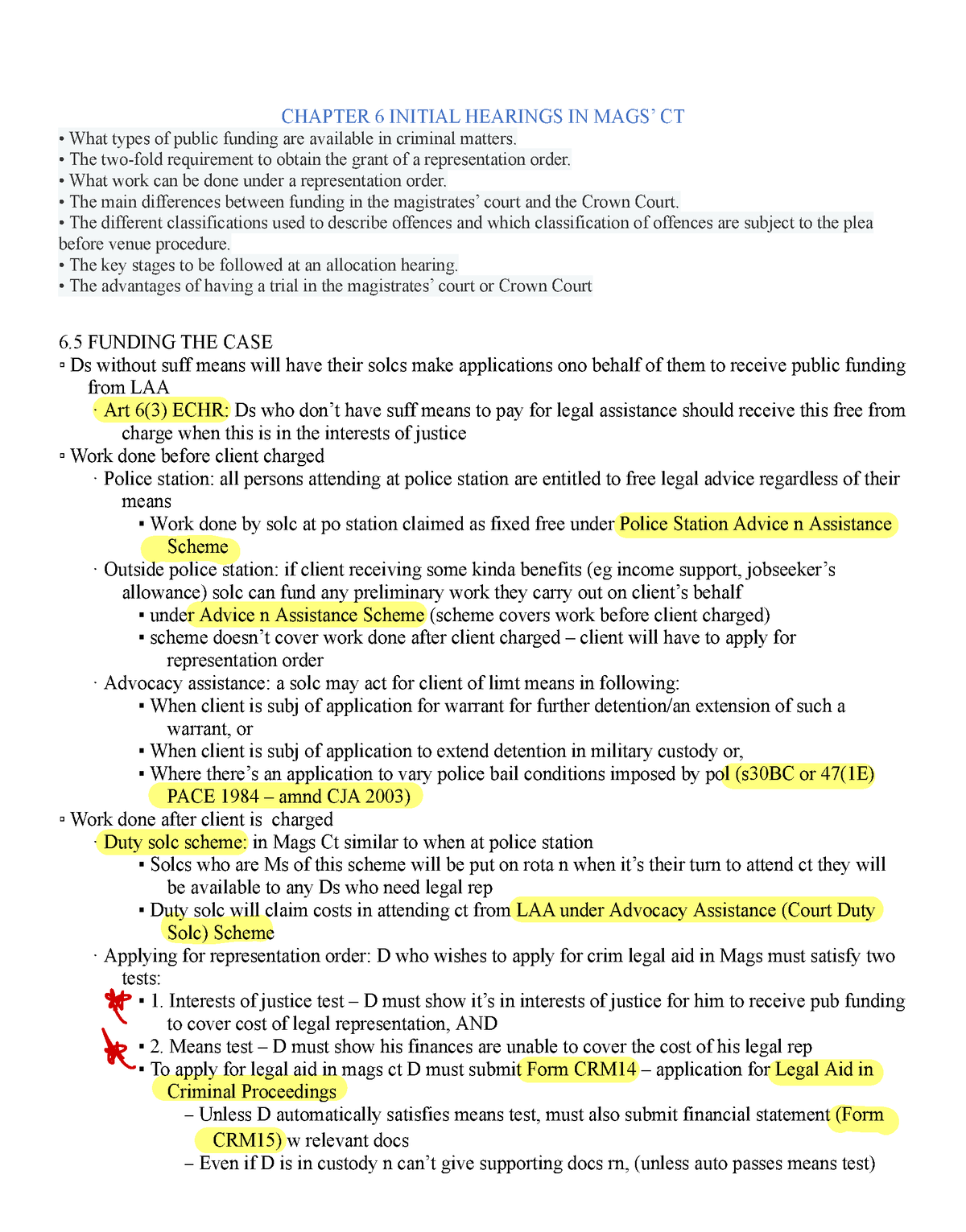 CLE 2 Reading - Applying For Legal Aid, Initial Details Of Prosecution ...