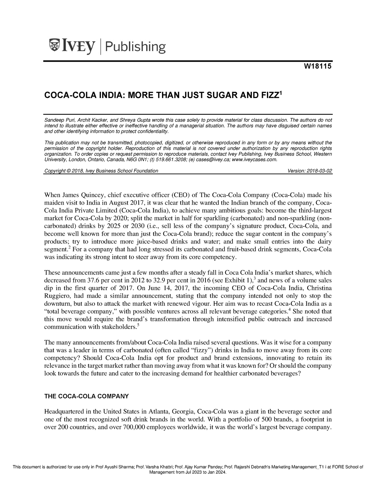 coca cola case study unstop