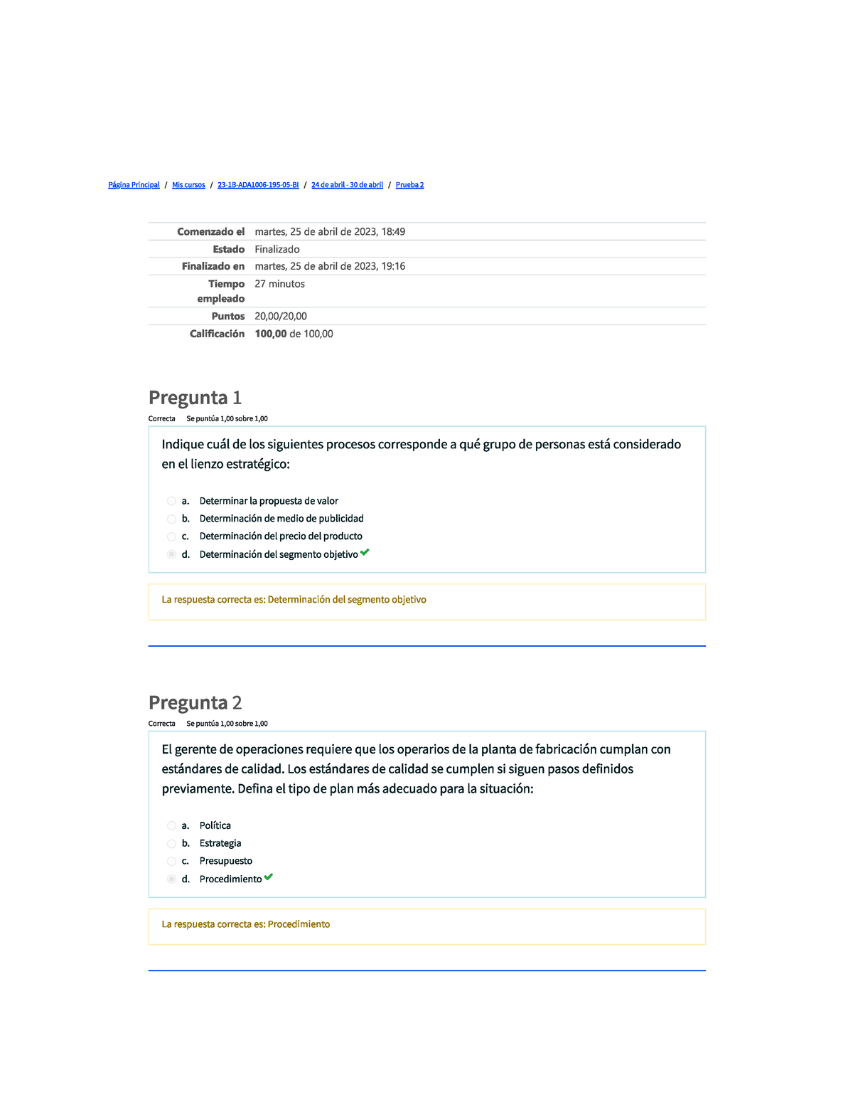 Prueba 2 Administracion - Studocu