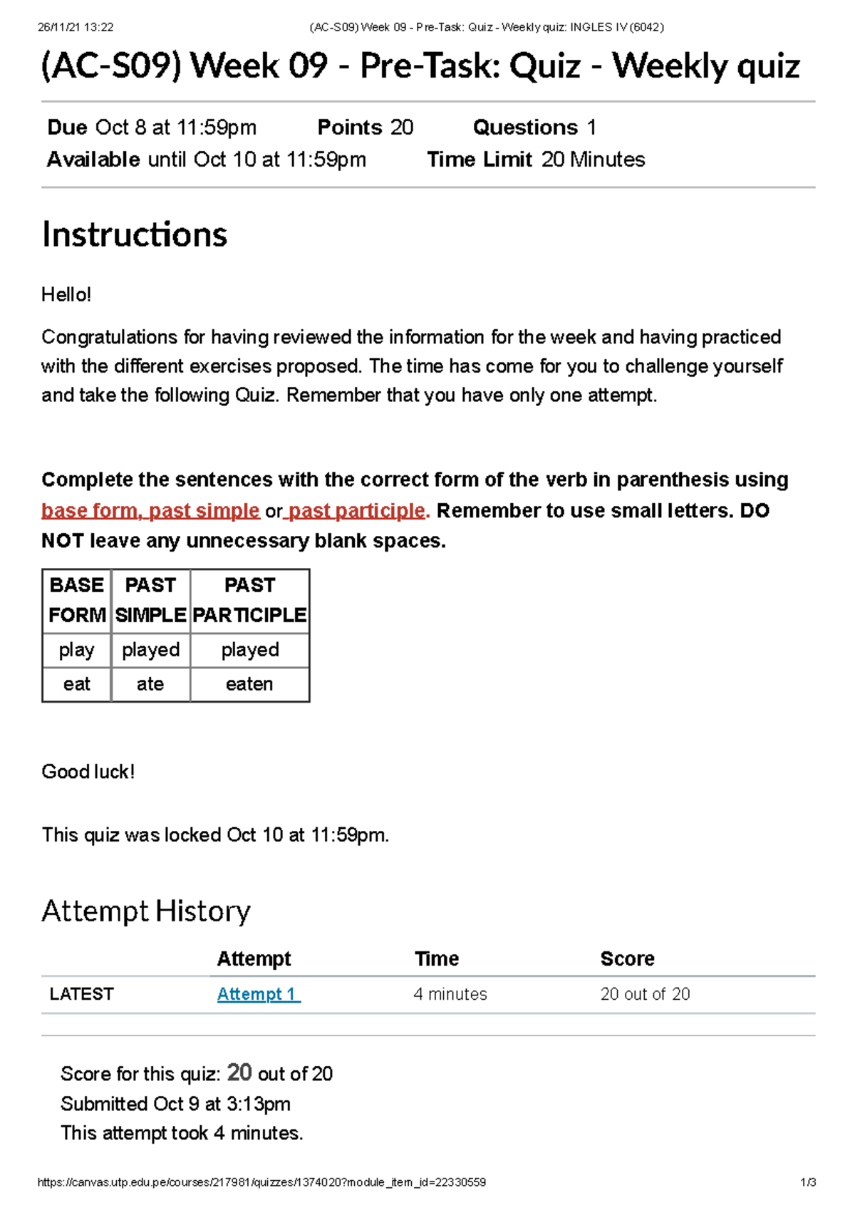 Ac S09 Week 09 Pre Task Quiz Weekly Quiz Ingles Iv 6042 26 11 Ac S09 Week 09 Pre Task Quiz Weekly Quiz Ingles Iv 6042 26 11