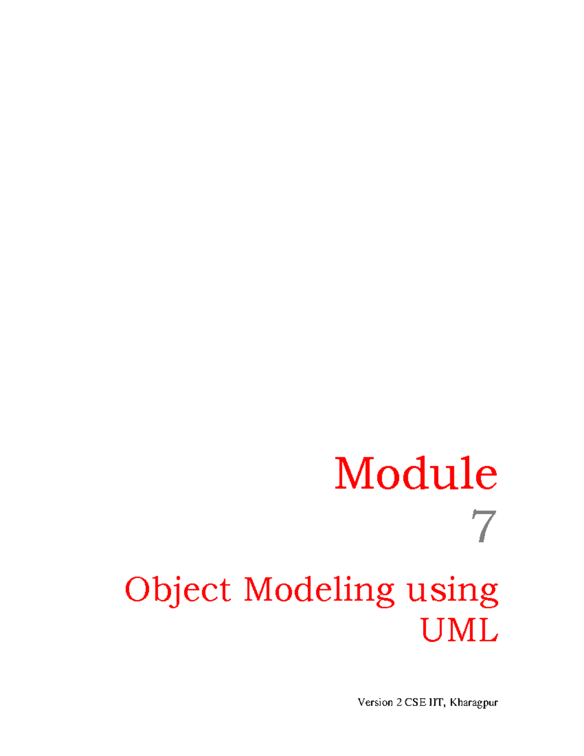 M07L14 - Lecture notes 8 - Module 7 Object Modeling using UML Lesson 14 ...