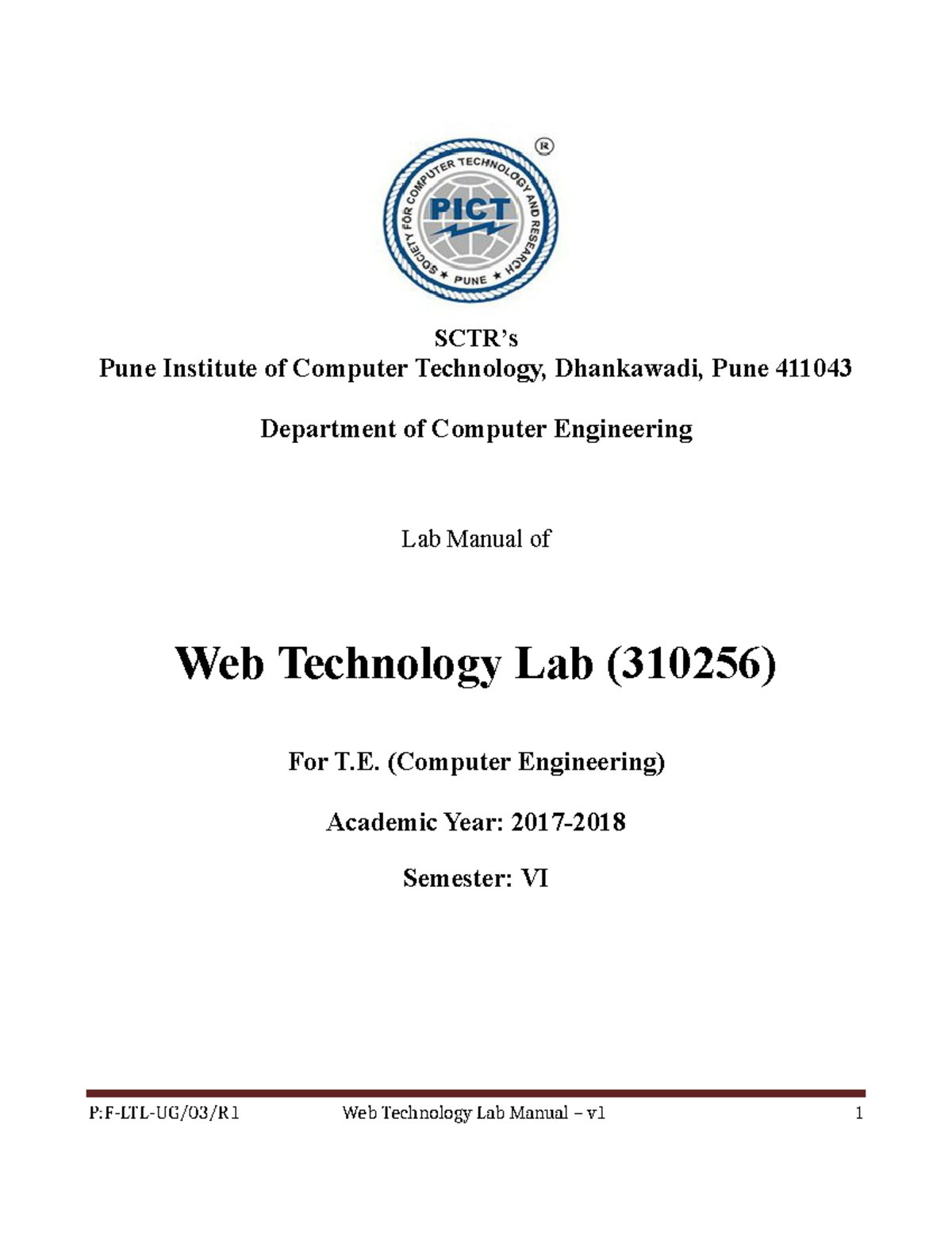 Web Technologies Lab Manual 2020-2021 - SCTR’s Pune Institute Of ...