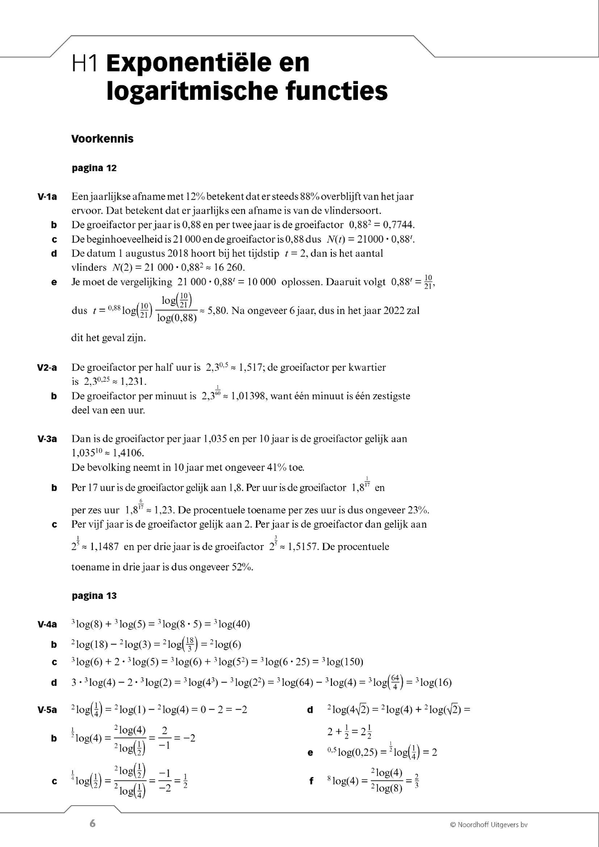 WIskunde B VWO 6 Hoofdstuk 1 UItwerkingen - Wiskunde B - Studeersnel