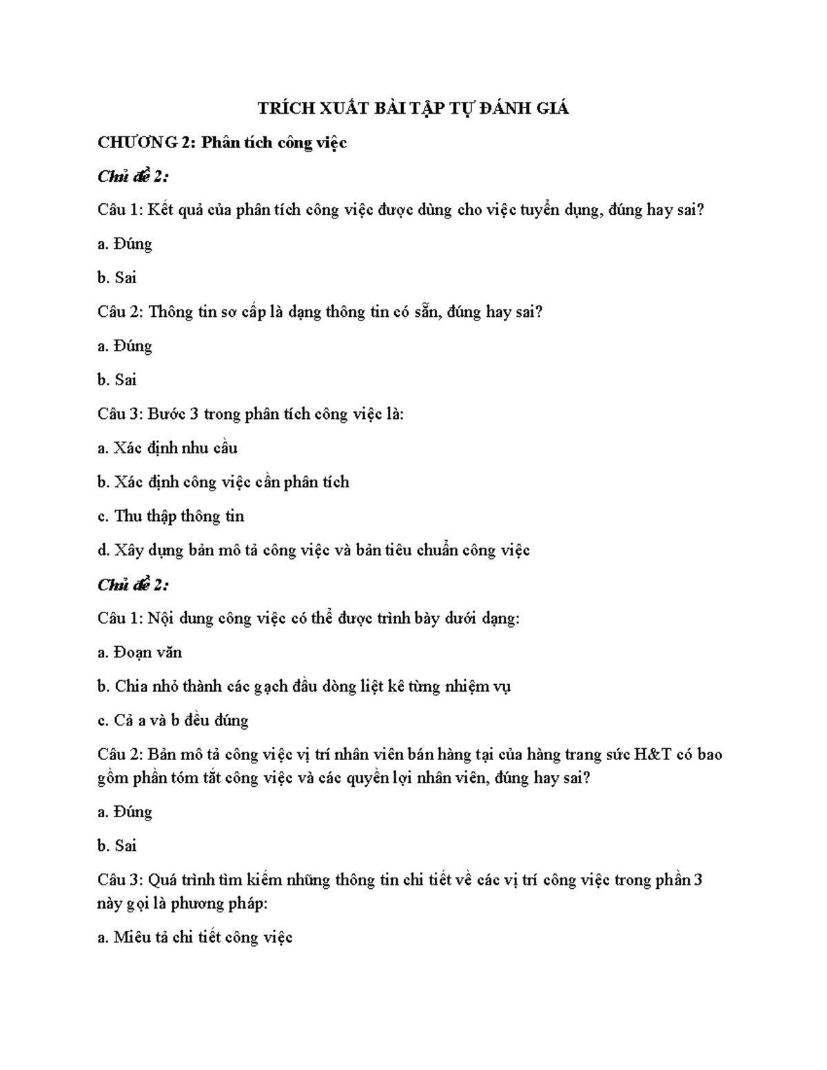 TRÃ CH XUáº¤T BÃ€I Táº¬P Tá»° Ä Ã NH GIÃ Chuong PTCV cauhoi TRÍCH