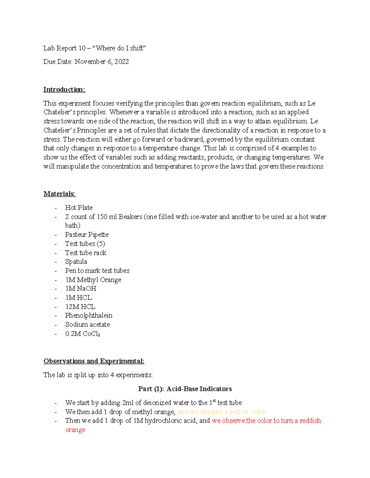 Lab 10 - Lab Report 10 – “Where do I shift” Due Date: November 6, 2022 ...