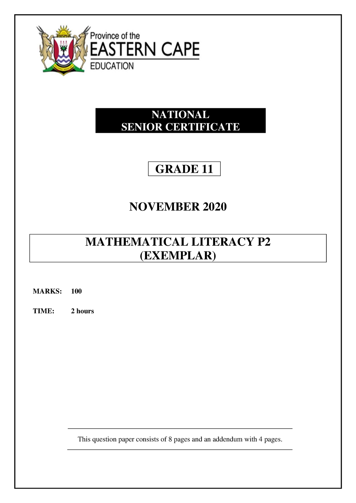 Maths-LIT-P2-QP-GR11-NOV-2020 English - NATIONAL SENIOR CERTIFICATE ...