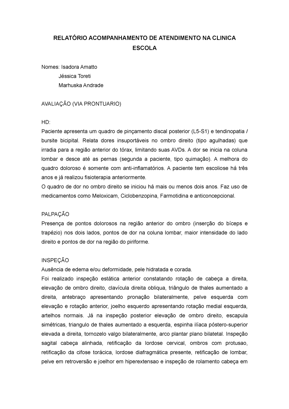 Relatório Acompanhamento De Atendimento Na Clinica Escola RelatÓrio Acompanhamento De 1545