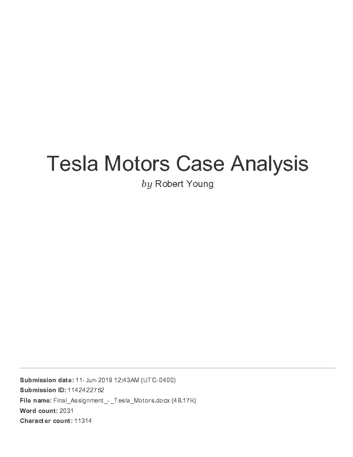 Tesla Motors Case Analysis - Negot iat e P5Fs - Buyer Power P5Fs ...