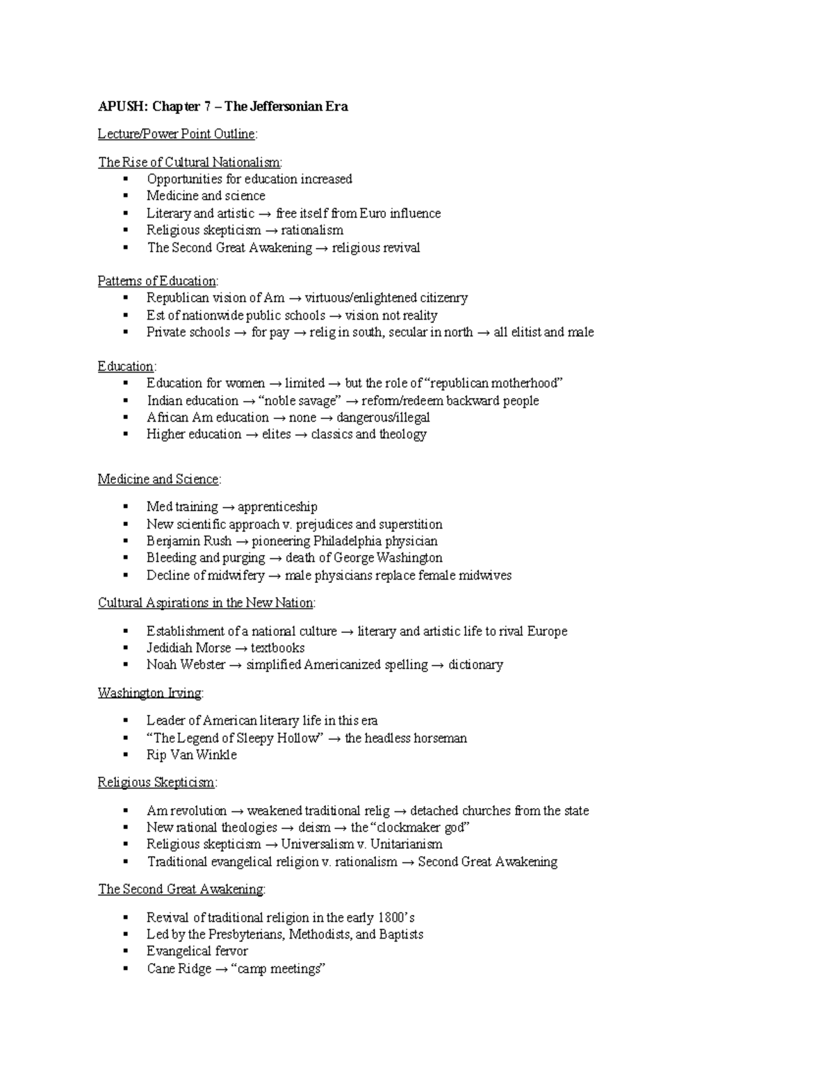 Apush-Chapter 7Lectureand Power Point Outlinecompleted - APUSH: Chapter ...