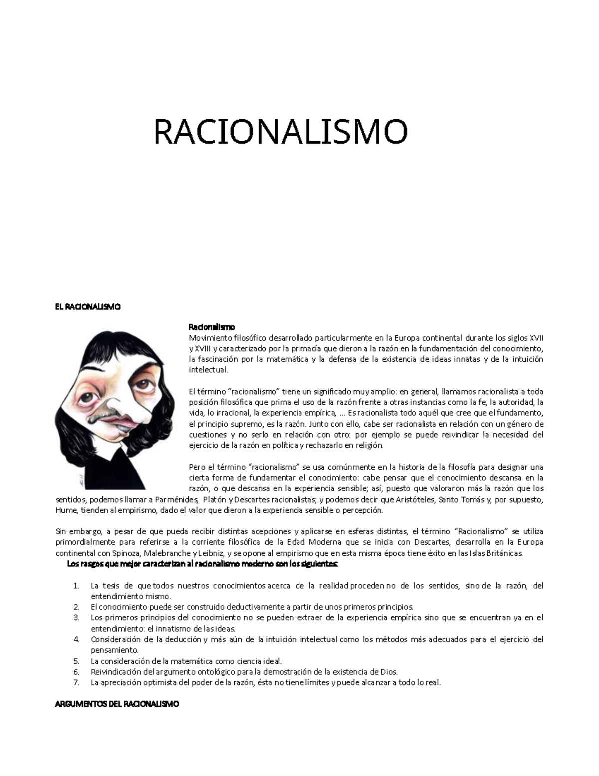 Racionalismo - Hagalo - EL RACIONALISMO Racionalismo Movimiento ...