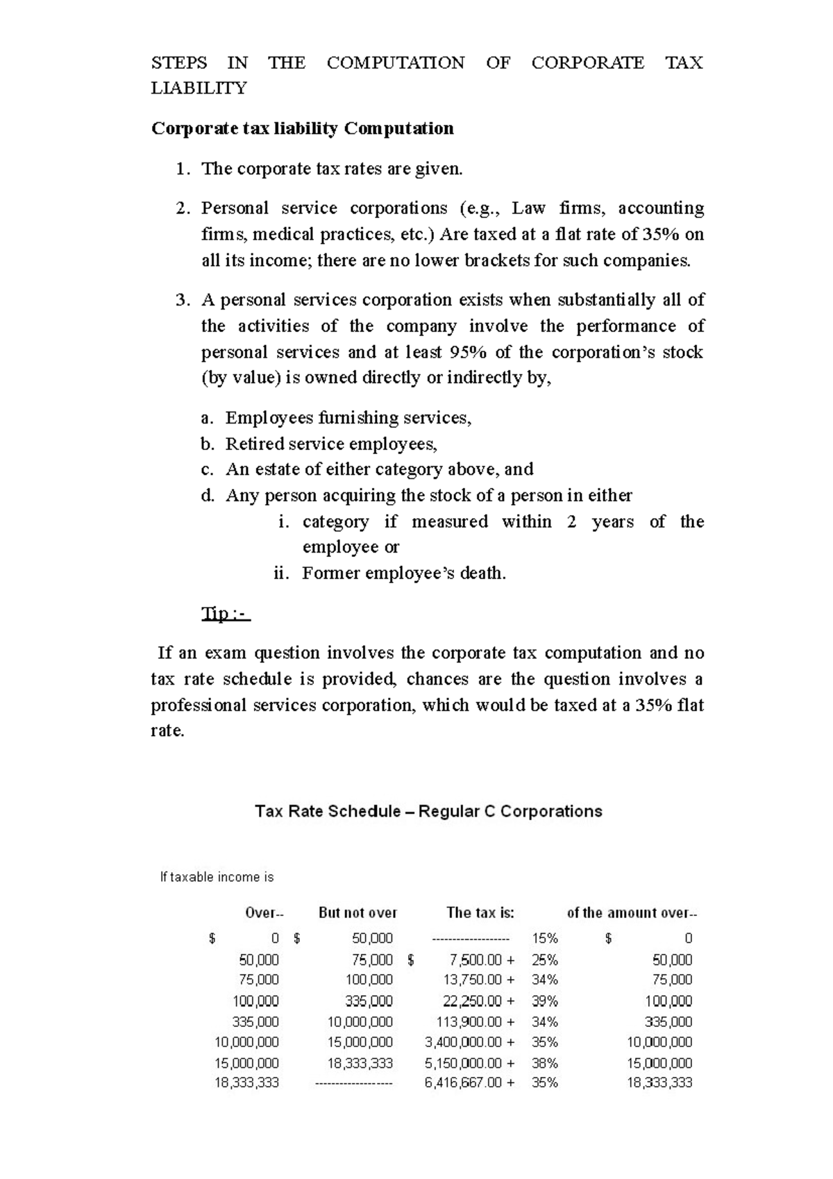 Steps IN THE Computation OF TAX Liability - STEPS IN THE COMPUTATION OF ...