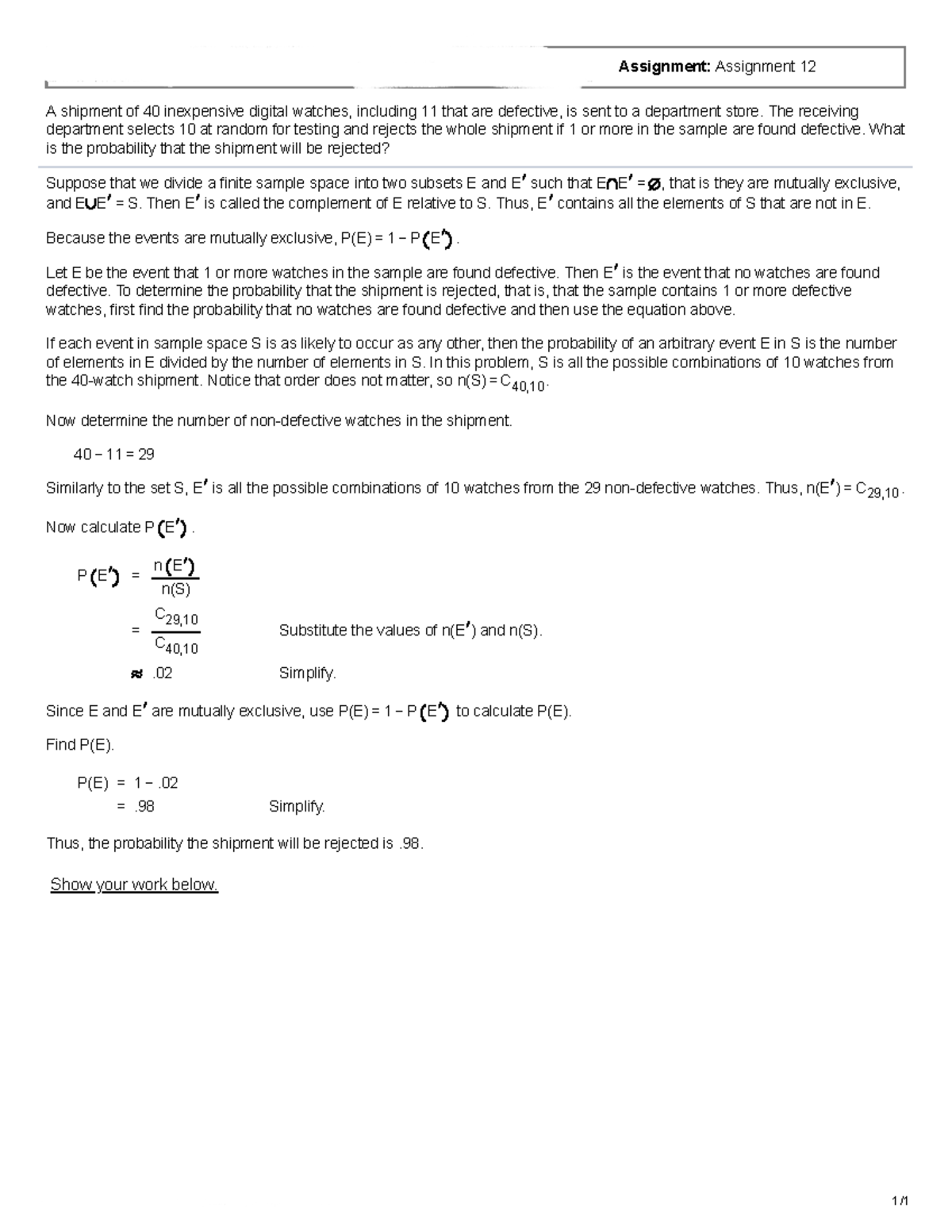 Assignment #12-Q5 help - MATH 208 - Concordia - StuDocu