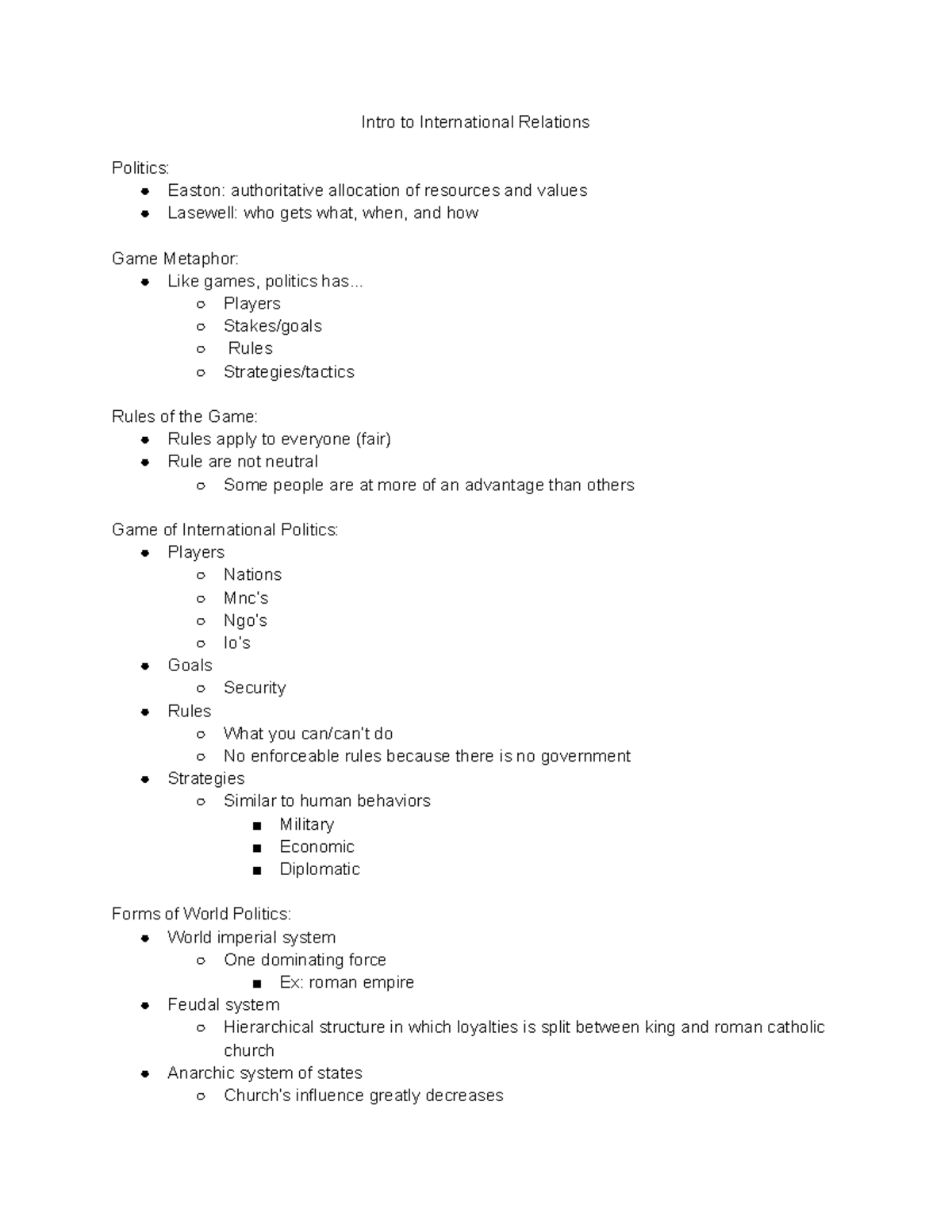 international relations essay samples