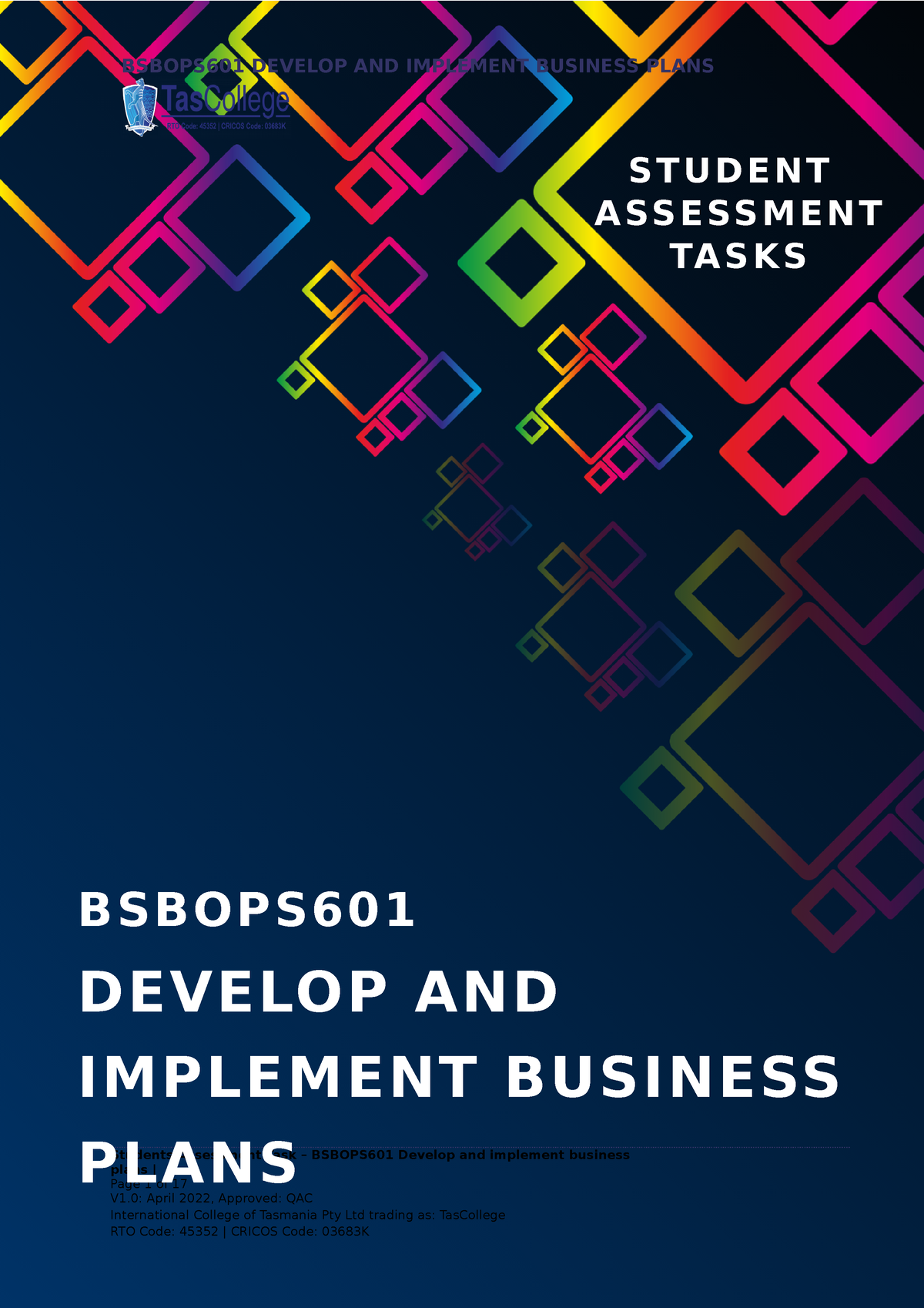 bsbops601 develop and implement a business plan