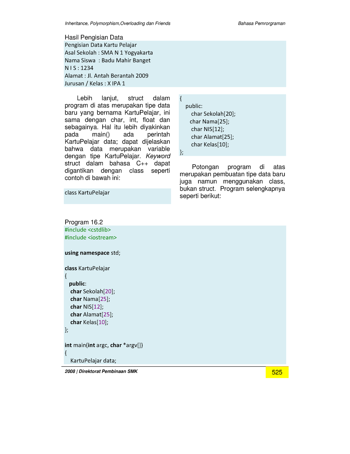 Dasar Bahasa Pemrograman 533 535 Inheritance Polymorphismoverloading Dan Friends Bahasa 6085