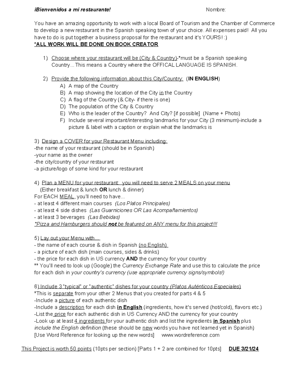 Unit+4+Project-+Bienvenidos+a+Mi+Restaurante - iBienvenidos a mi ...