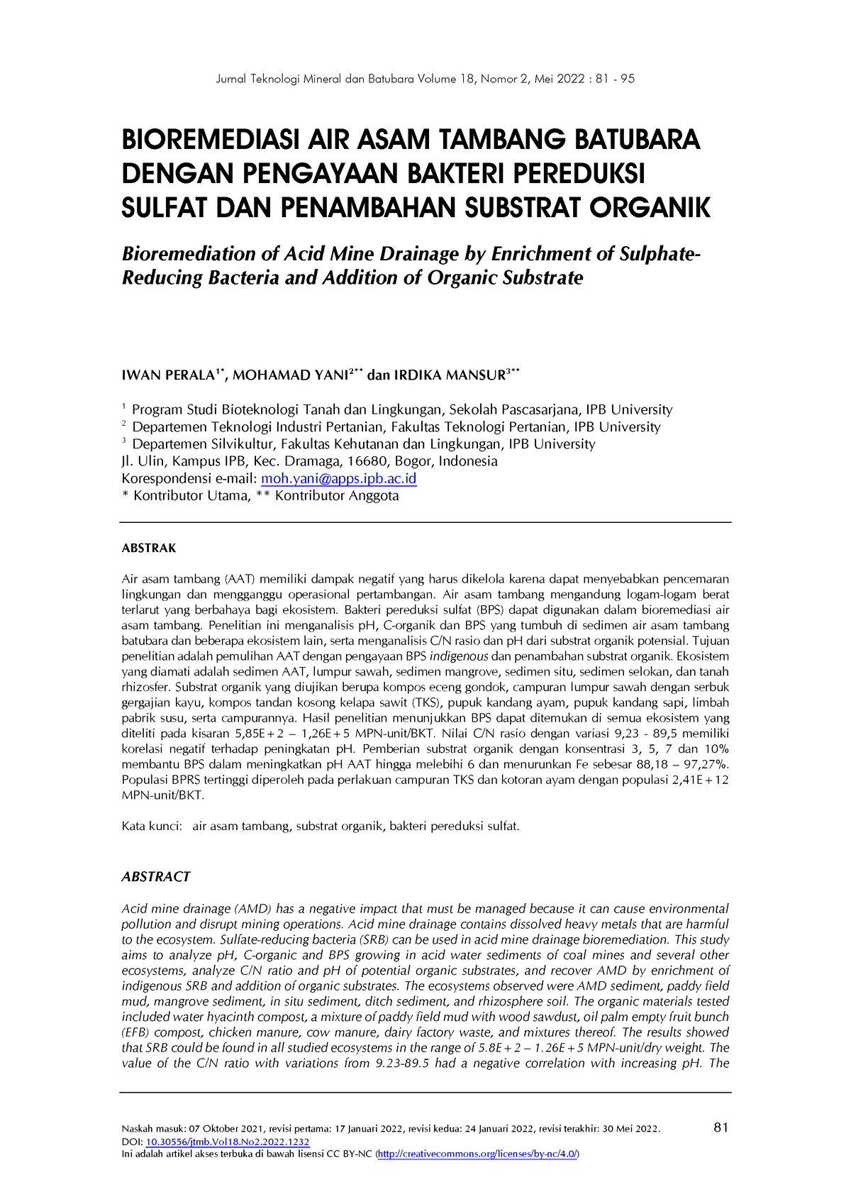 1232 4689 2 PB - Finalfinal - Jurnal Teknologi Mineral Dan Batubara ...