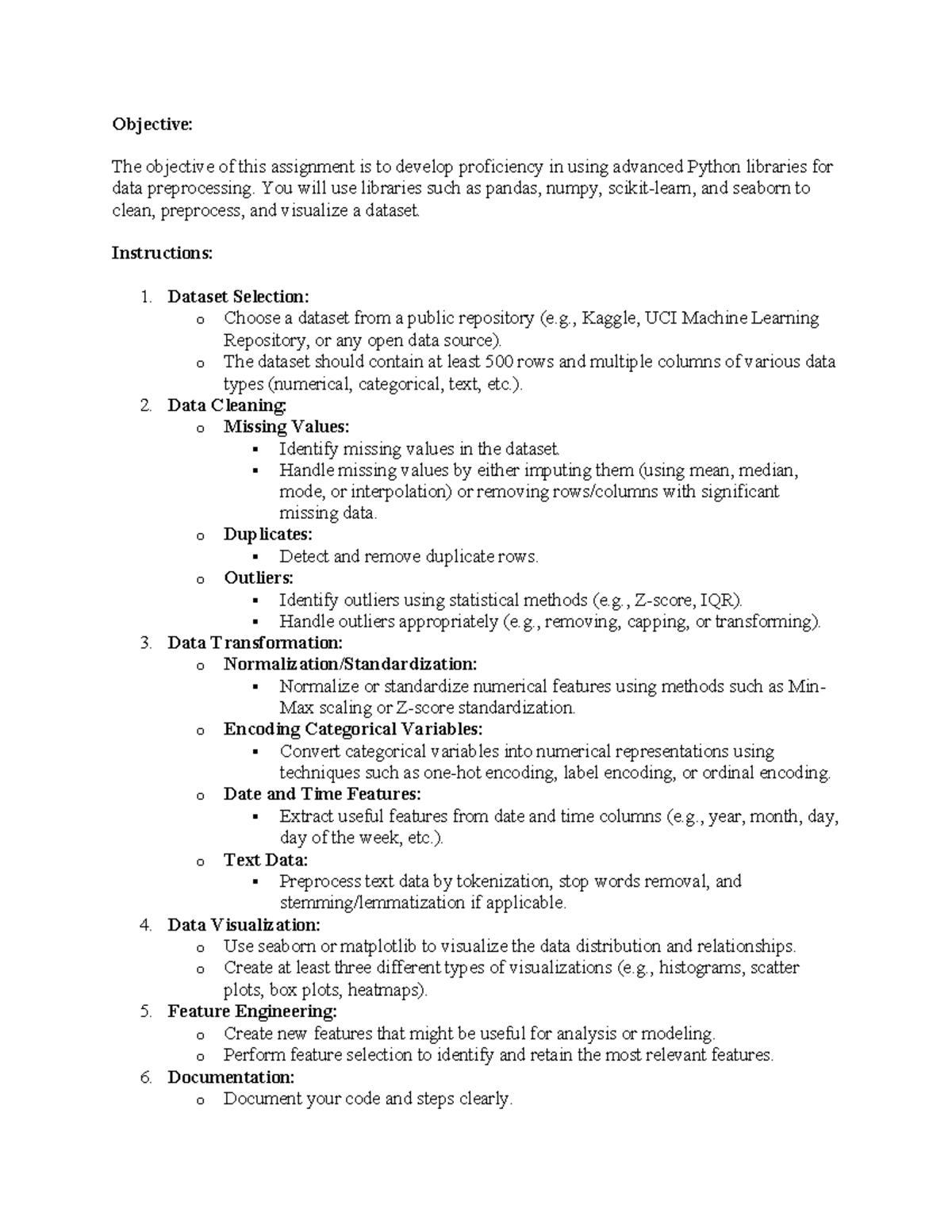 Assignment Pre Process Data Using Advanced Python - Objective: The ...