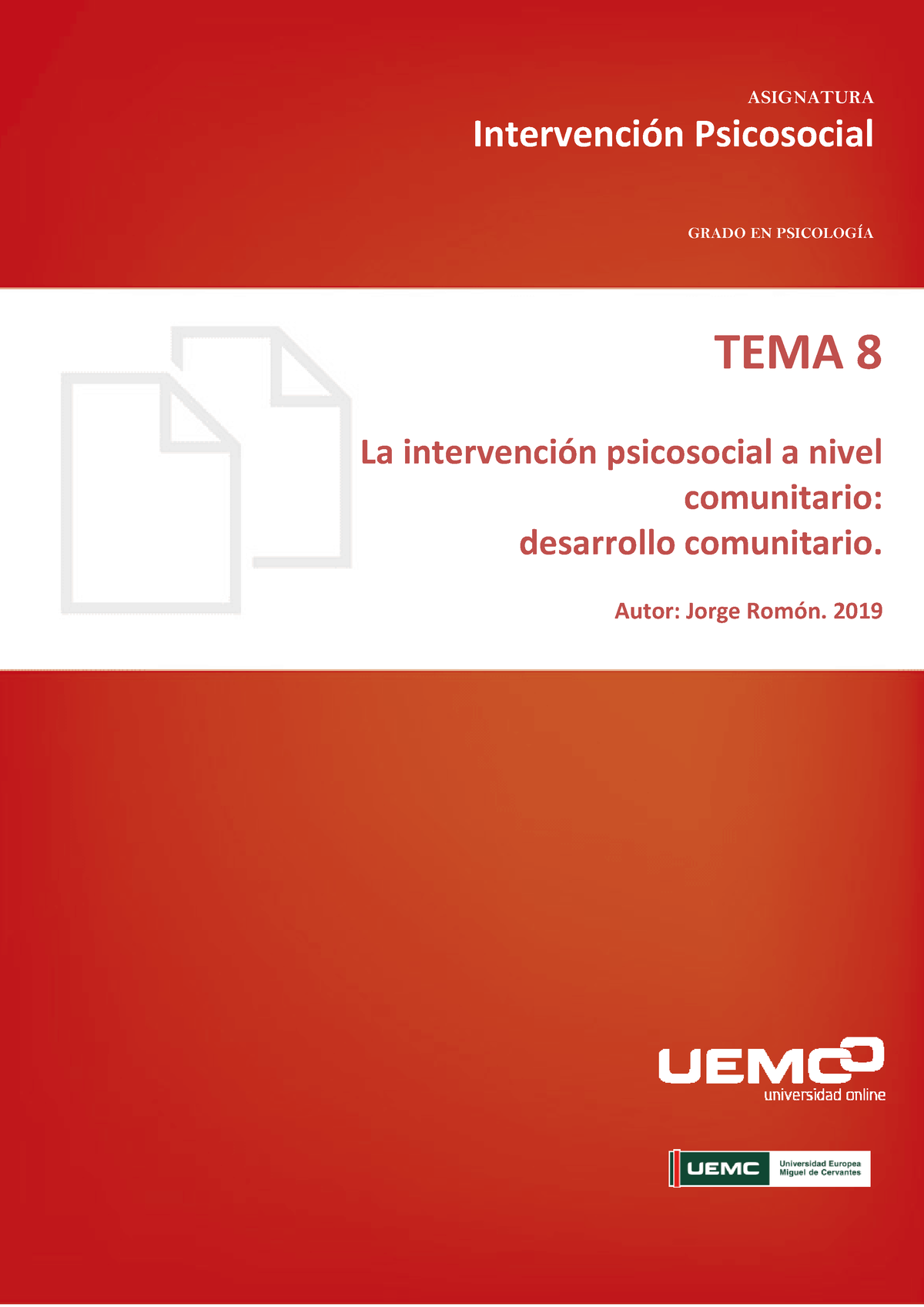 Tema8 Intervenci Ã³n PSI La Intervenci Ã³n Psicosocial A Nivel ...