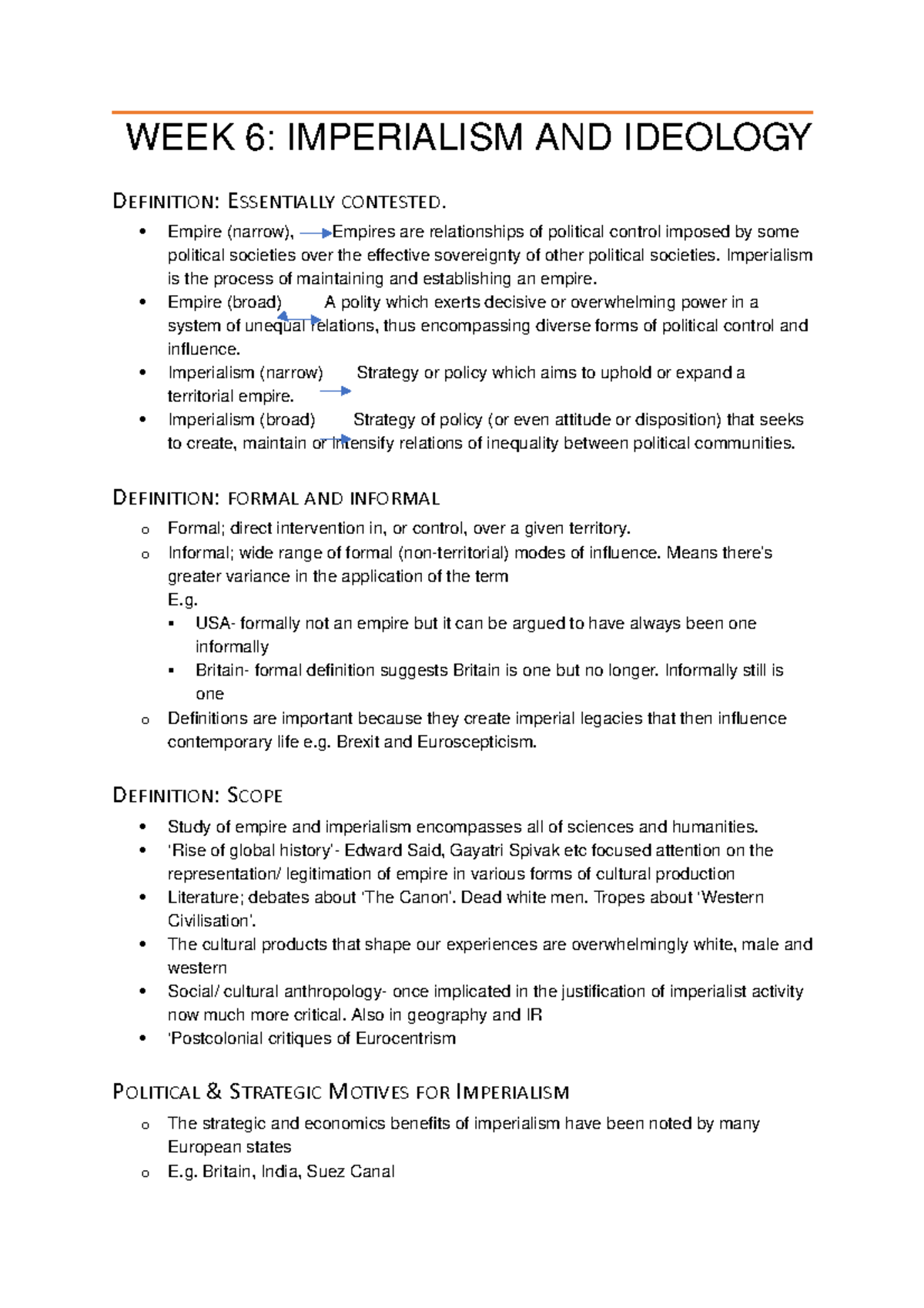 WEEK 6- Ideology Imperialism - WEEK 6: IMPERIALISM AND IDEOLOGY ...