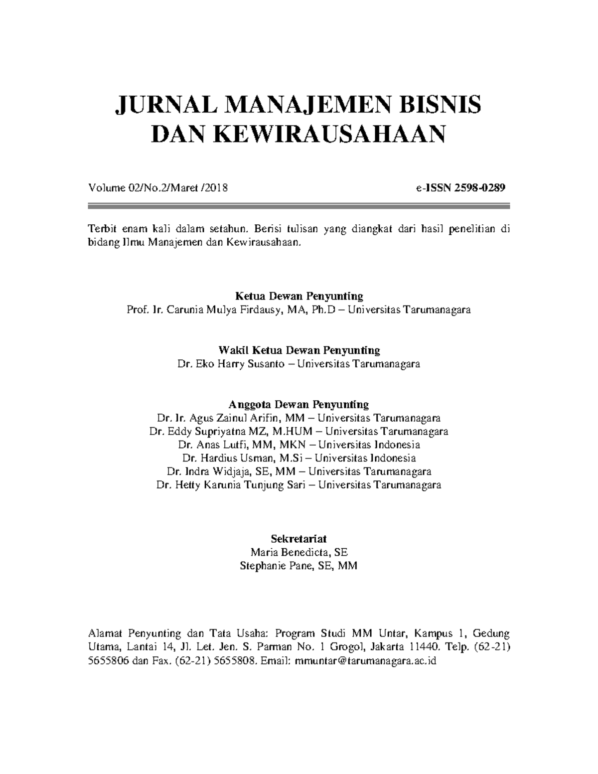 Jurnal Manajemen Bisnis Dan Kewirausahaan - JURNAL MANAJEMEN BISNIS DAN ...