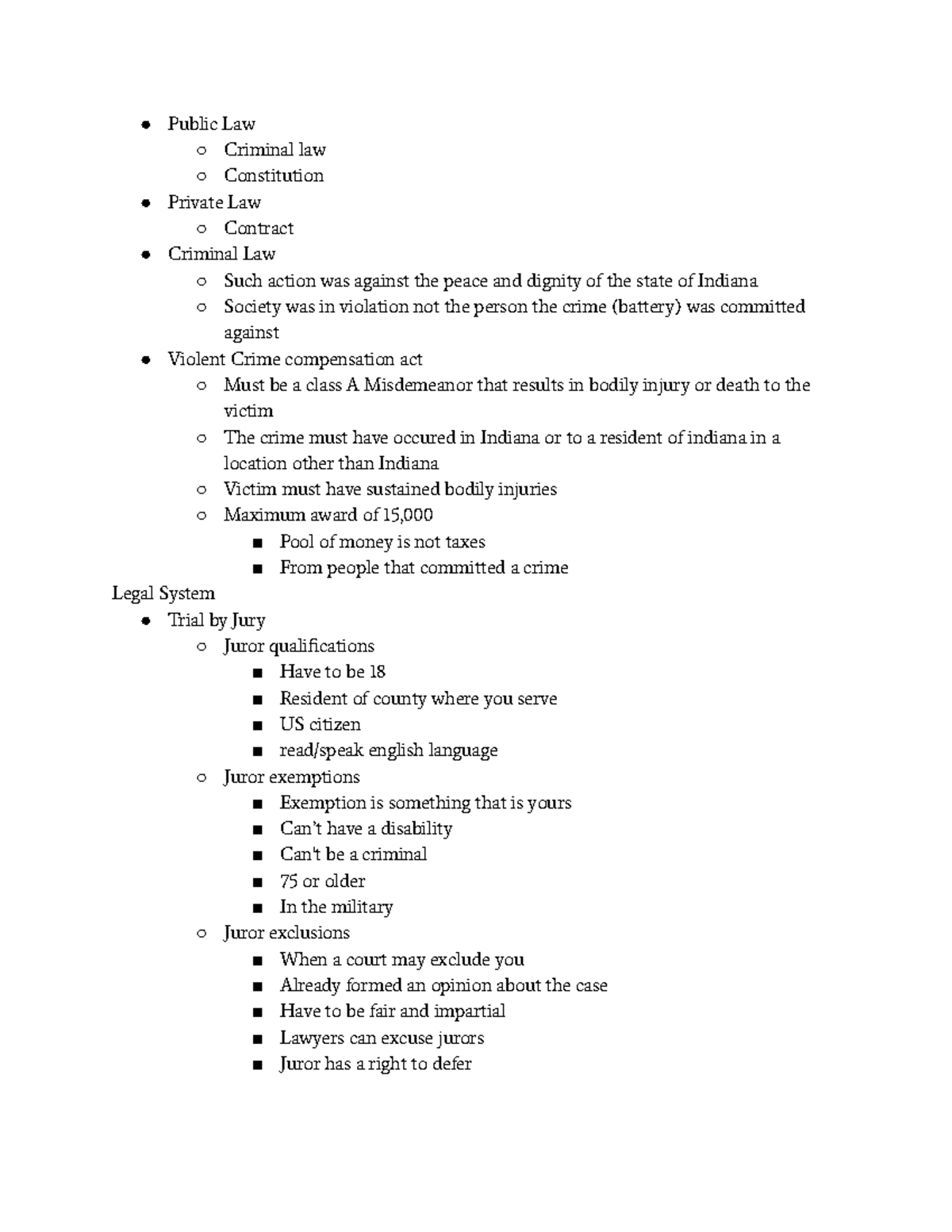 Business Law Chapter 1 - Lecture Notes 1 - Public Law Criminal Law ...