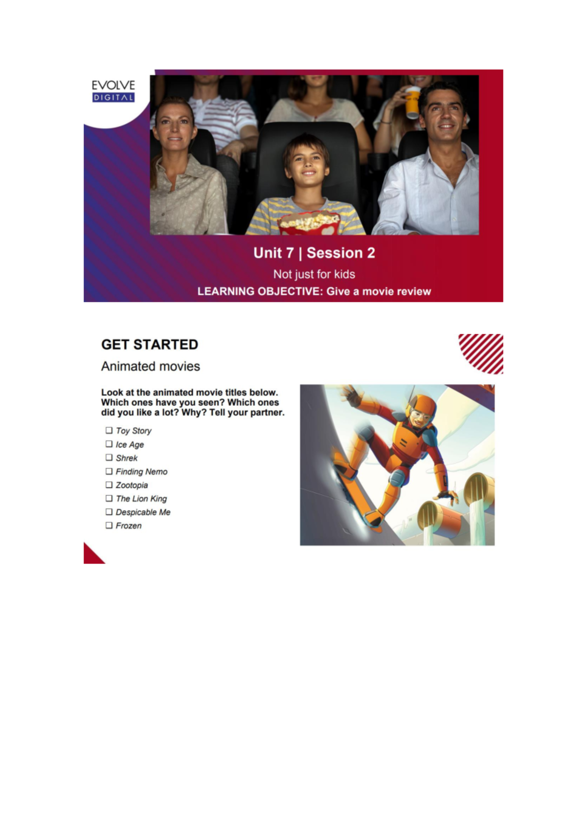 Inglés E3U7 Wetalk - EVOLVE DIGITAL Unit 7 Session 2 Not just for kids ...