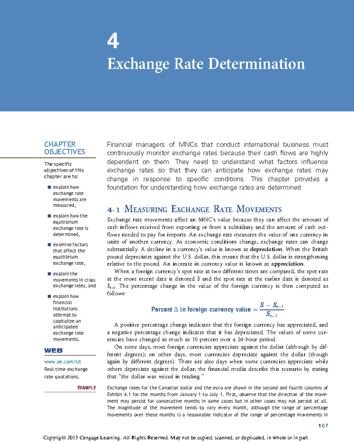 Chapter 4 - wwwwwwwwwwww - 4 Exchange Rate Determination Financial ...
