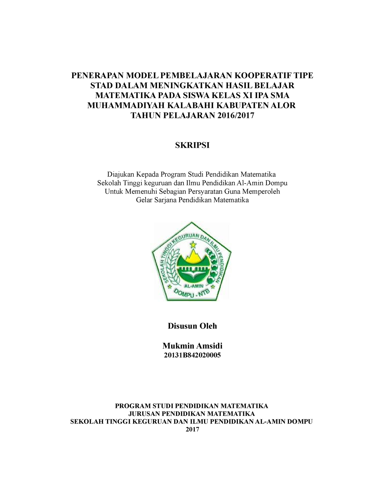 Penerapan Model Pembelajaran Kooperatif (matematika) - PENERAPAN MODEL ...