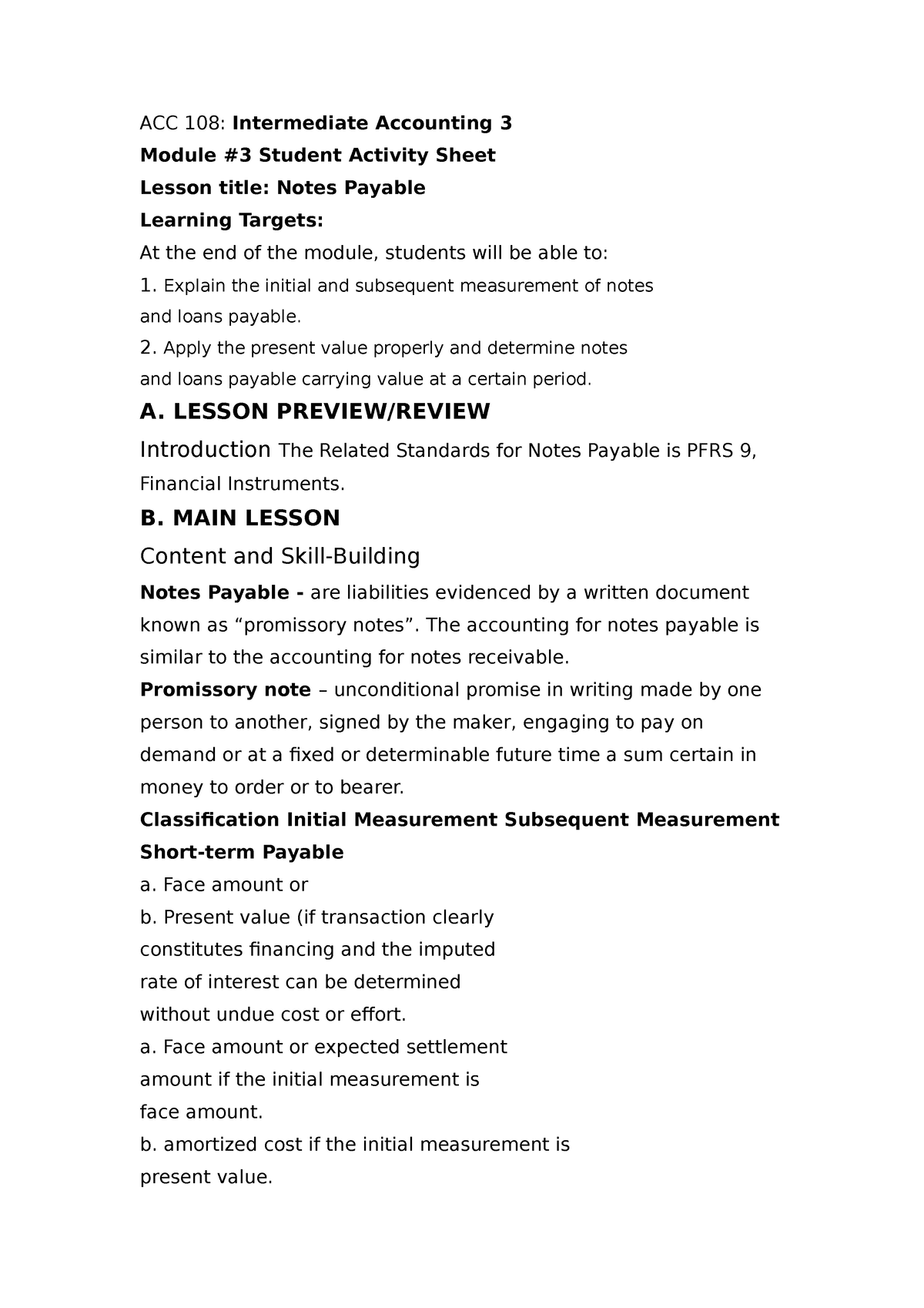 Intermediate Accounting 3 ACC 108 L3 - ACC 108: Intermediate Accounting ...