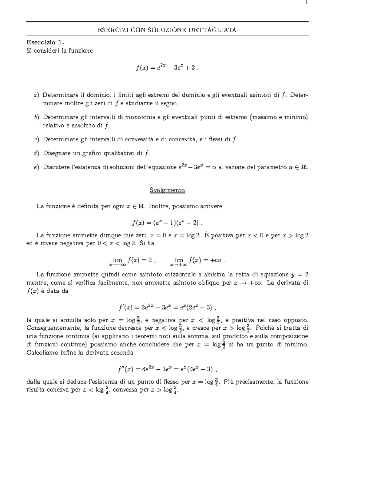 Esercitazione Analisi Matematica I Dominio Di Funzione A A 2016