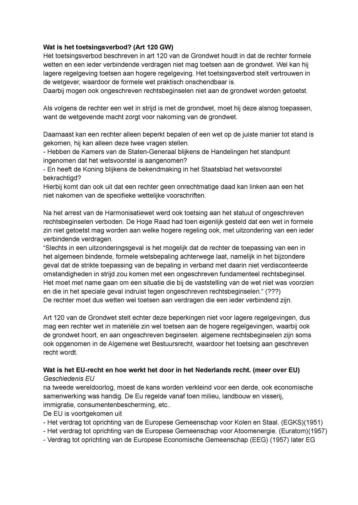 Probleem 4 Staats En Bestuursrecht, Volledig Uitgewerkt - Inleiding ...