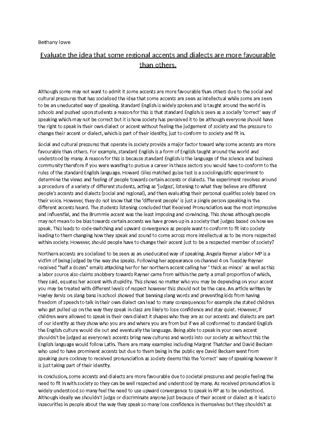 essay on regional language