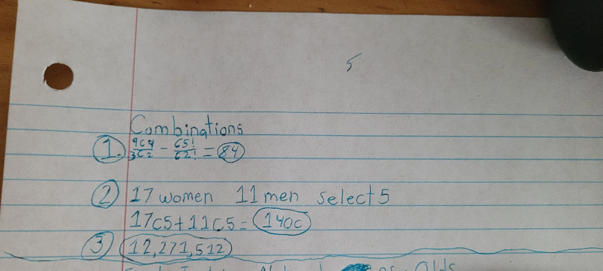 Combinations Practice materials MAT 1100 Combinations 1 969 65