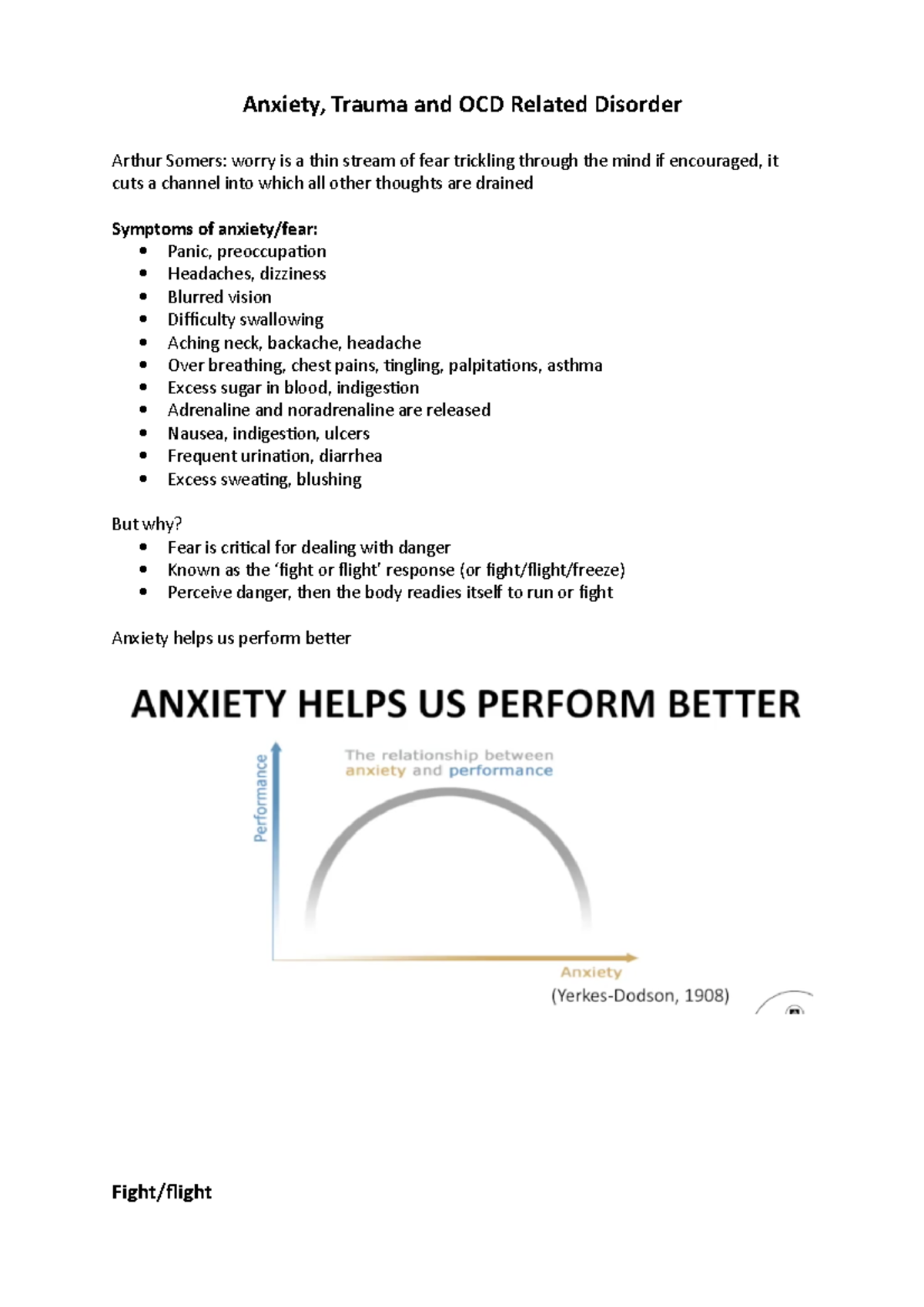 Week 4 - Anxiety, Trauma And OCD Related Disorders - Anxiety, Trauma ...