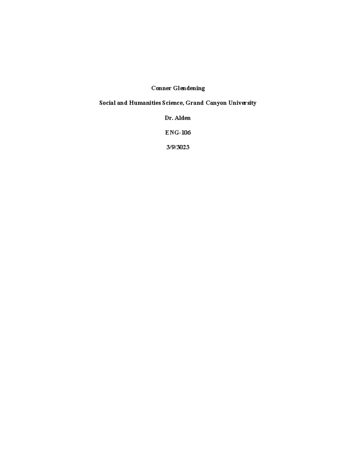 Rough Draft - Homework - Conner Glendening Social and Humanities ...