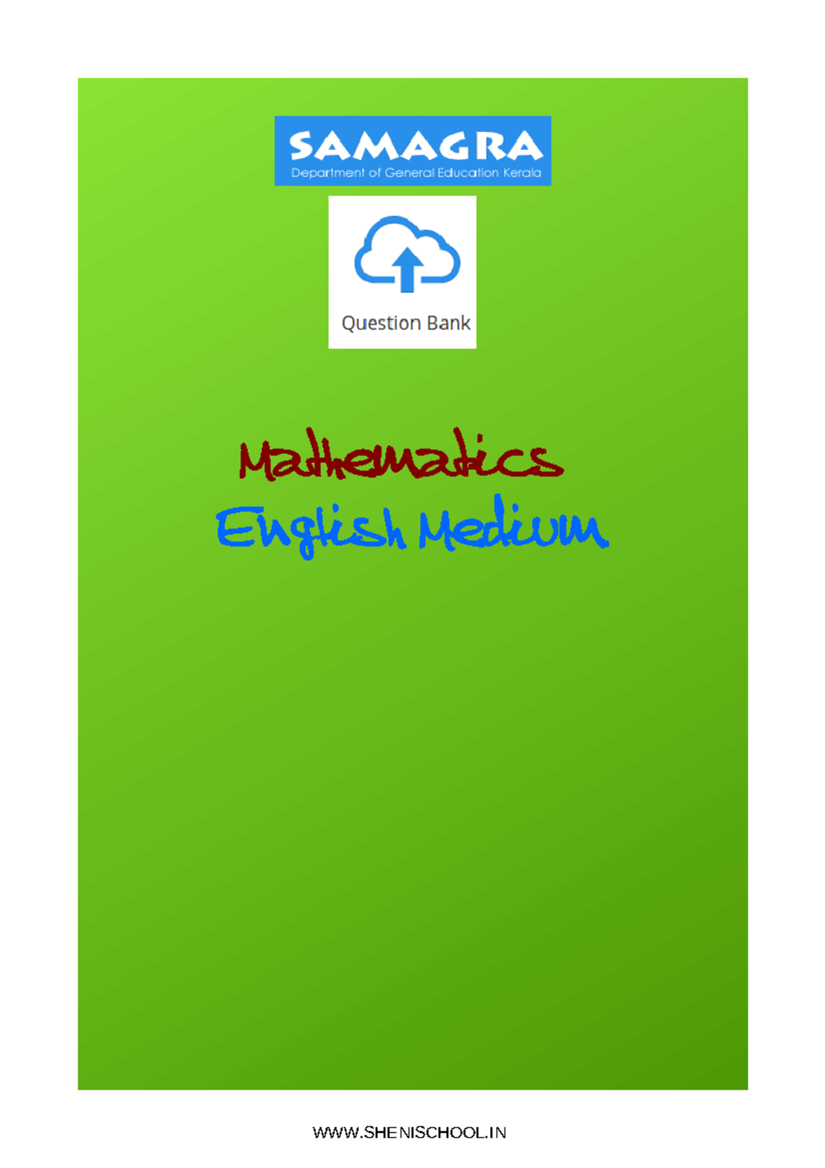 Question bank - Mathematics English Medium WWW.SHENISCHOOL സമ േചാേദ ാ ര ...