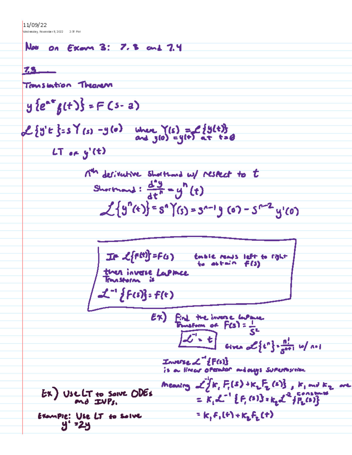 Differential Equations Class 25 MATH 231 11/09/ Wednesday, November 9, 2022 257 PM Studocu