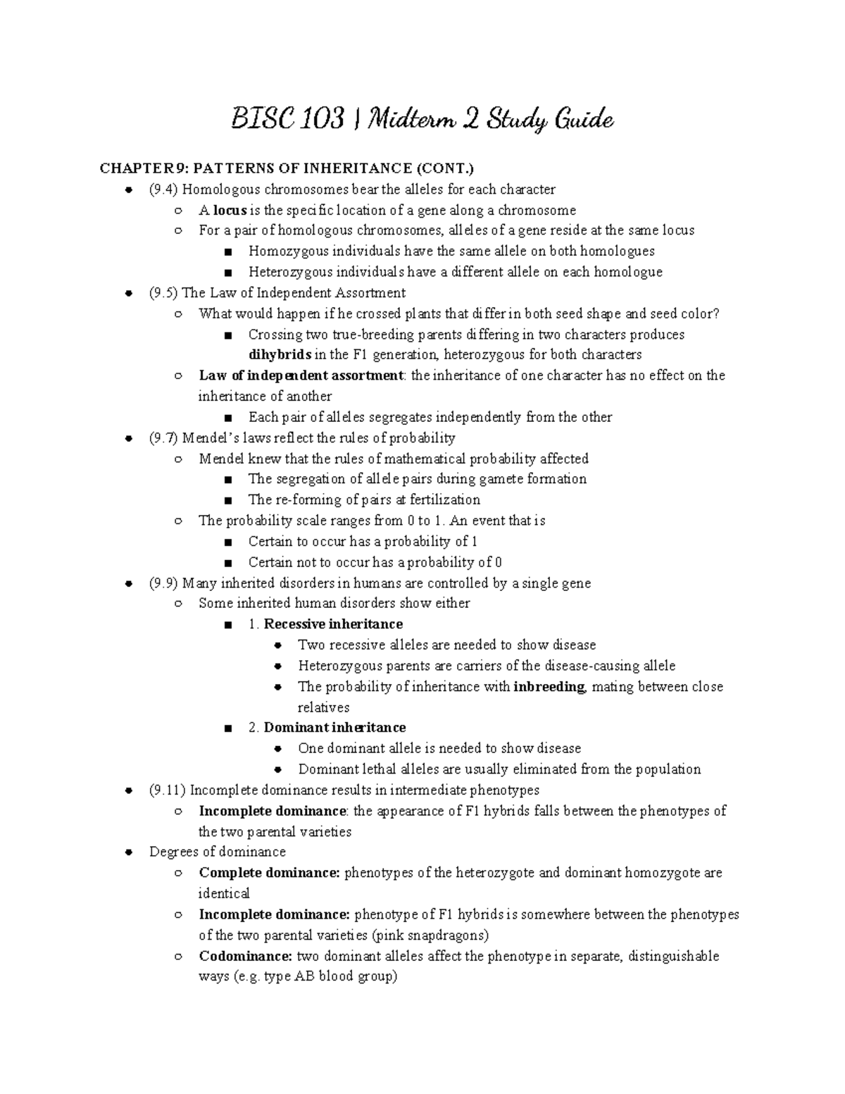 bisc 103 web homework