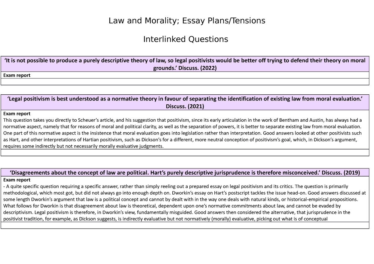 law and morality essay