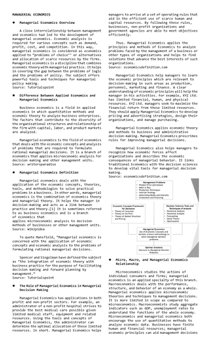 Managerial-Economics-Notes - Managerial economics is the study of how ...