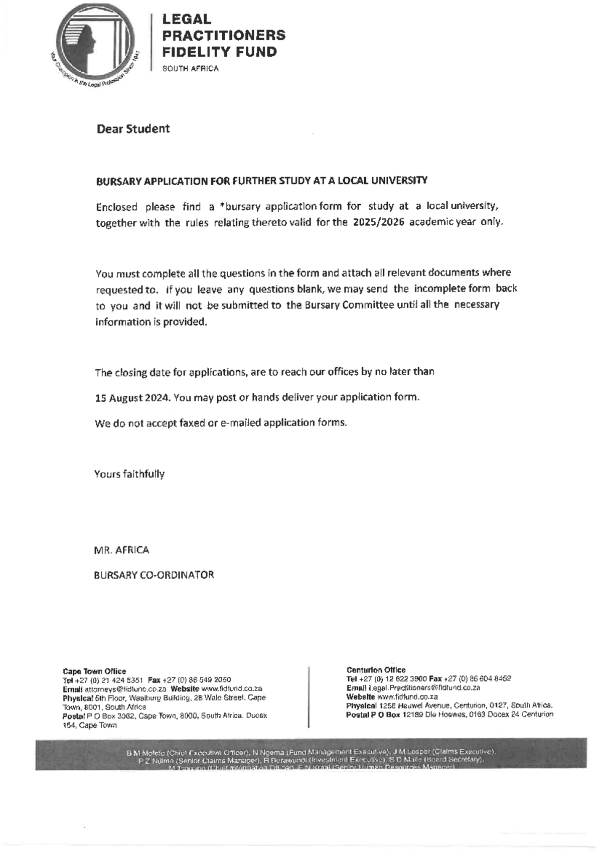 2025 2026 Post Grad apllication form - LEGAL PRACTITIONERS your ...
